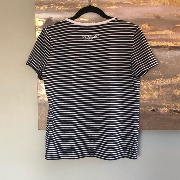 NWOT Karl Lagerfeld Paris Emoji Karl Striped Tee - Picture 6 of 6